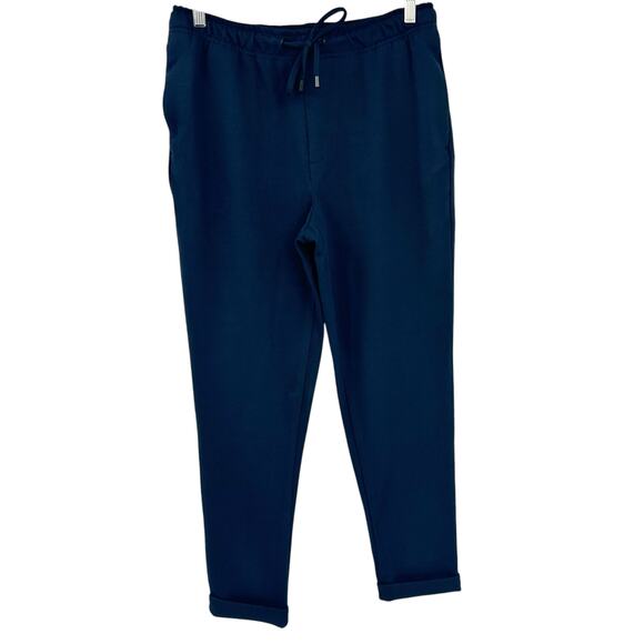 Zara Womens Casual Lounge Work Knit Career Cuffed Hem‎ Sweat Pants Size M Navy - Picture 1 of 9
